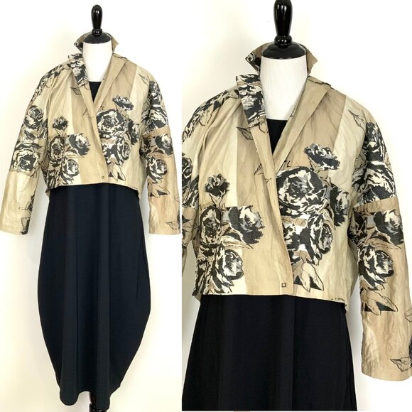 Annette Gortz Germany Art-to-Wear Textured Floral Sculptural Jacket Medium - Picture 3 of 16